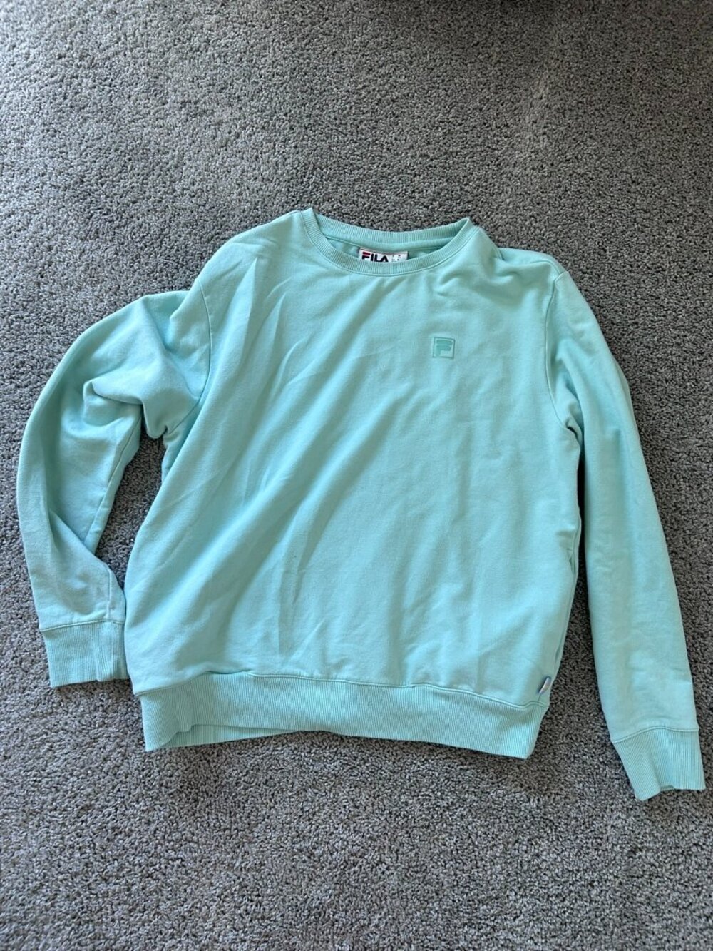 Fila Crewneck Cotton Sweatshirt Pullover Mint Green Medium